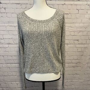 NWOT Me to We Ribbed Grey Crop Sweater
